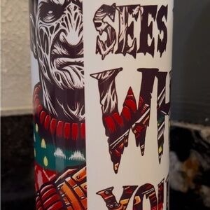 Horror Themed Tumbler with Graphic Design
